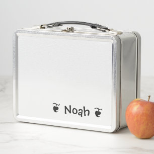 Schwarz-weiß minimalistisches elegantes Monogramm Metall Brotdose