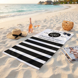Schwarz Weiß Minimalistisches Junggesellinnen-Woch Strandtuch