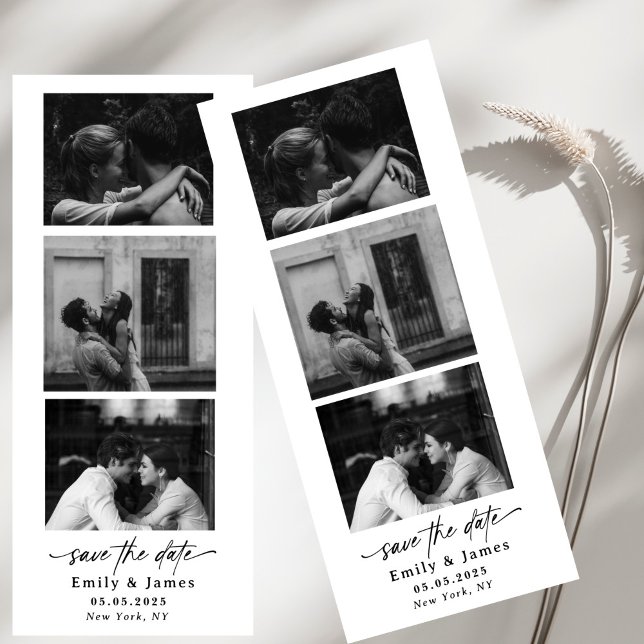 Schwarz-Weiß minimalistisches "Save the Date" Einladung (Von Creator hochgeladen)