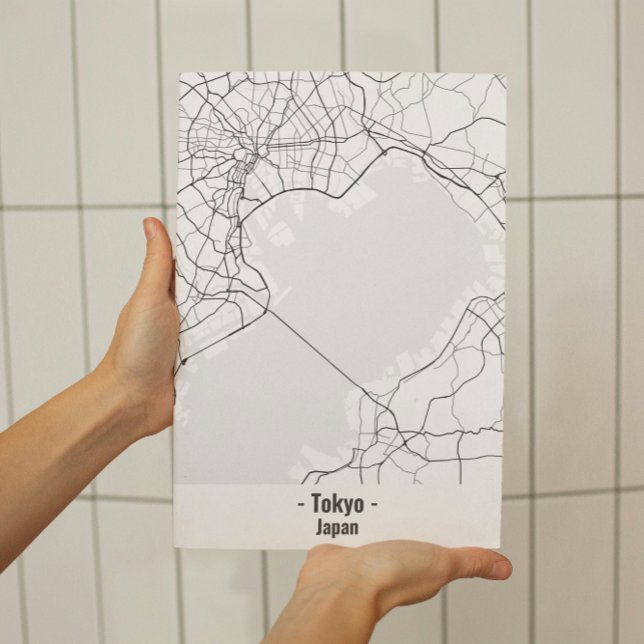 Schwarz-Weiß-Minimalistisches Tokyo City-Poster Poster (Von Creator hochgeladen)