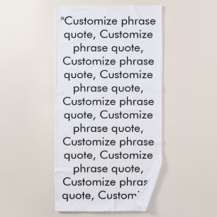 Schwarz-weiß minimalistisches Zitat Strandtuch