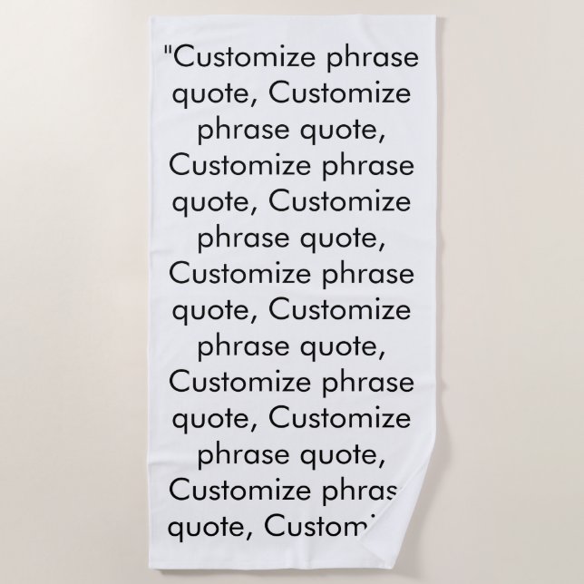 Schwarz-weiß minimalistisches Zitat Strandtuch (Vorderseite)