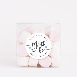 Schwarz-Weiß-Minze als Gastgeschenk Hochzeit Runder Aufkleber