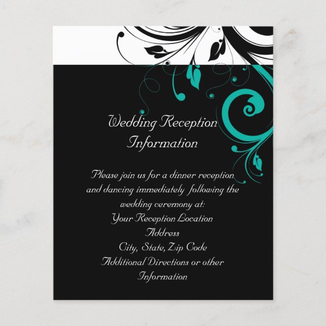 Schwarz-Weiß mit Aquamarinem Rückwärtswirbel (Vorderseite)