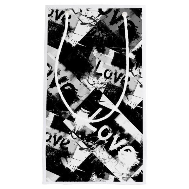 Schwarz-Weiß mit Flecken in der Liebe Kleine Geschenktüte (Vorderseite)