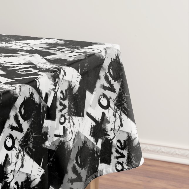 Schwarz-Weiß mit Flecken in der Liebe Tischdecke (Beispiel)