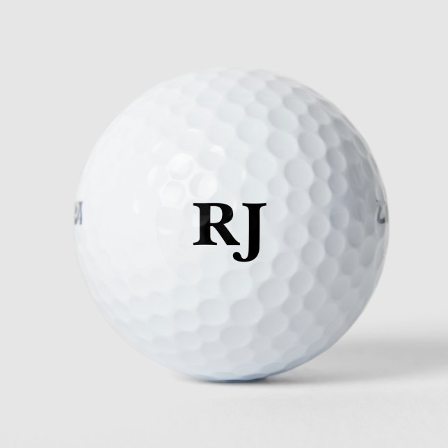 Schwarz-Weiß-Mit Monogramm Golfball (Vorderseite)