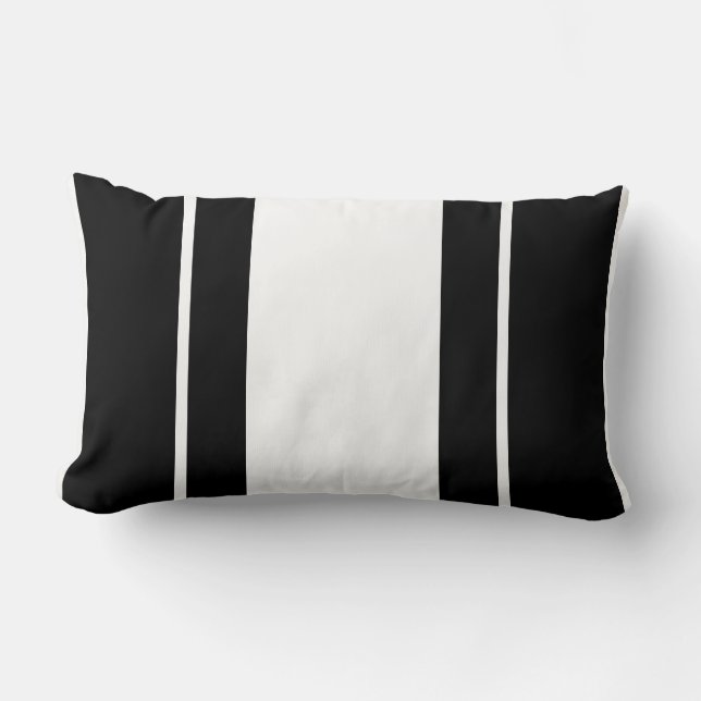 Schwarz-Weiß-Mit Monogramm Kissen (Vorderseite)