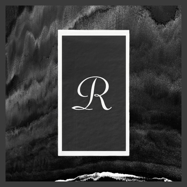 Schwarz-Weiß-Mit Monogramm Papierhandtücher Serviette (Von Creator hochgeladen)