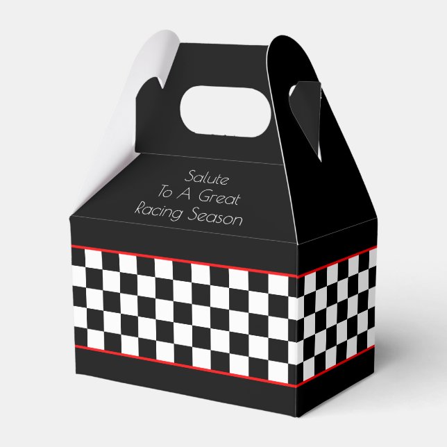 Schwarz-weiß mit rotem Token-Box-Design Geschenkschachtel (Vorderseite)