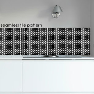 Schwarz/Weiß Mitte Jahrhundert Modernes Abstraktes Fliese