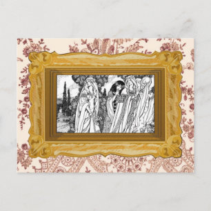 Schwarz-Weiß-Mittelalter Postkarte