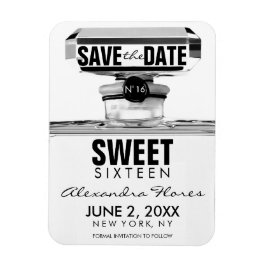 Schwarz-Weiß-Mode Sweet 16 SAVE THE DATE Magnet