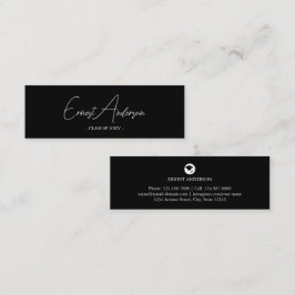 Schwarz-Weiß-Modern - Eleganter Abschluss - Name-K Mini Visitenkarte