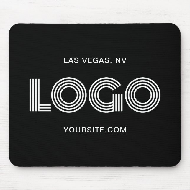 Schwarz-Weiß-Modern-Logo Mousepad (Vorne)