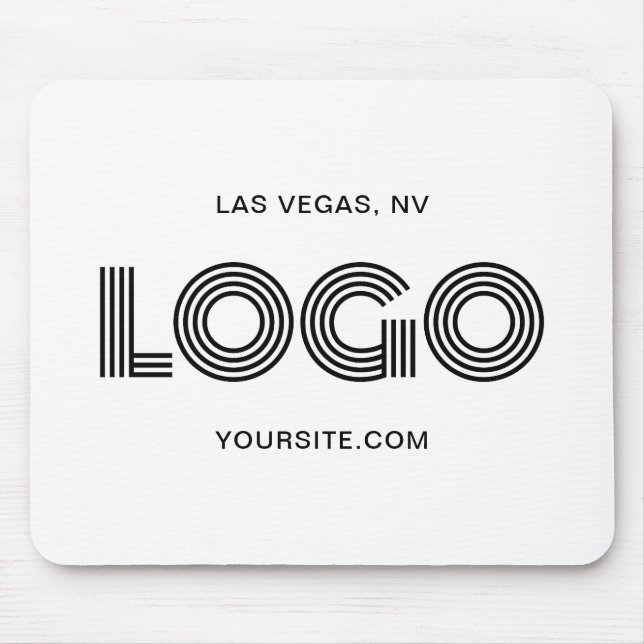 Schwarz-Weiß-Modern-Logo Mousepad (Vorne)