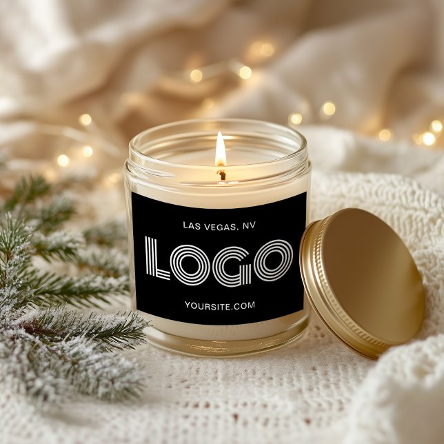 Schwarz-Weiß-Modern-Logo Rechteckiger Aufkleber (Black and White Modern Logo Rectangular Sticker)