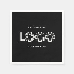 Schwarz-Weiß-Modern-Logo Serviette