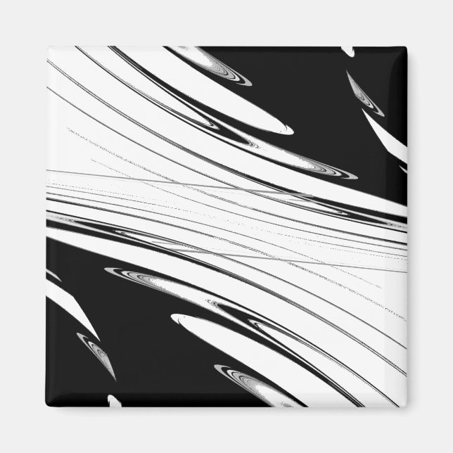 Schwarz-Weiß Modern Magnet (Vorne)