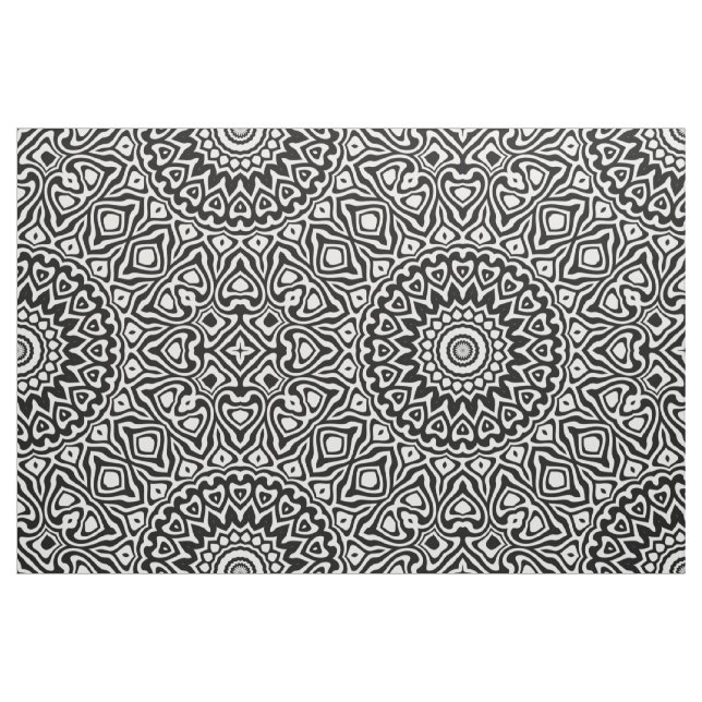 Schwarz-Weiß-Modern-Mandala-Muster Stoff (Fat Quarter (45,7 x 55,9 cm))