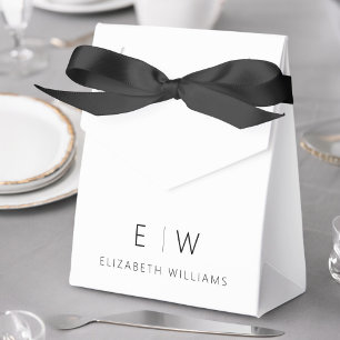 Schwarz Weiß Modern Minimalist Monogramm Name Geschenkschachtel