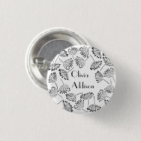 Schwarz-weiß Modern Name Blume Dandela anpassen
