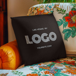 Schwarz-Weiß-Modern-Rechtecklogo Kissen