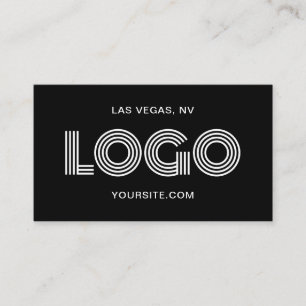 Schwarz-Weiß-Modern-Rechtecklogo Visitenkarte