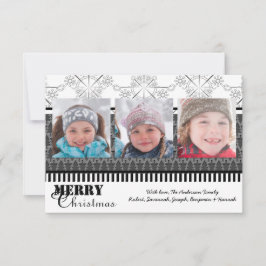 Schwarz-Weiß-Moderne 3 Foto - 3x5 Weihnachtskarte Einladung
