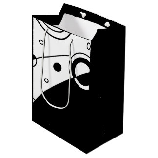 Schwarz-Weiß-Moderne Abstrakt Mittlere Geschenktüte