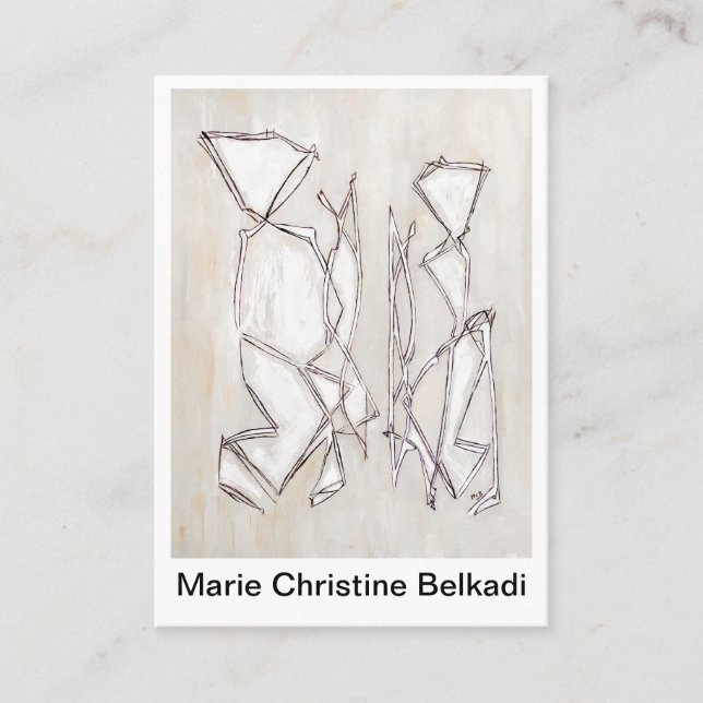 Schwarz-weiß Moderne Abstrakte Geometrie Visitenkarte (Vorderseite)