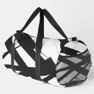 Schwarz-Weiß-Moderne Abstrakte Kunstlinie dekorier Duffle Bag