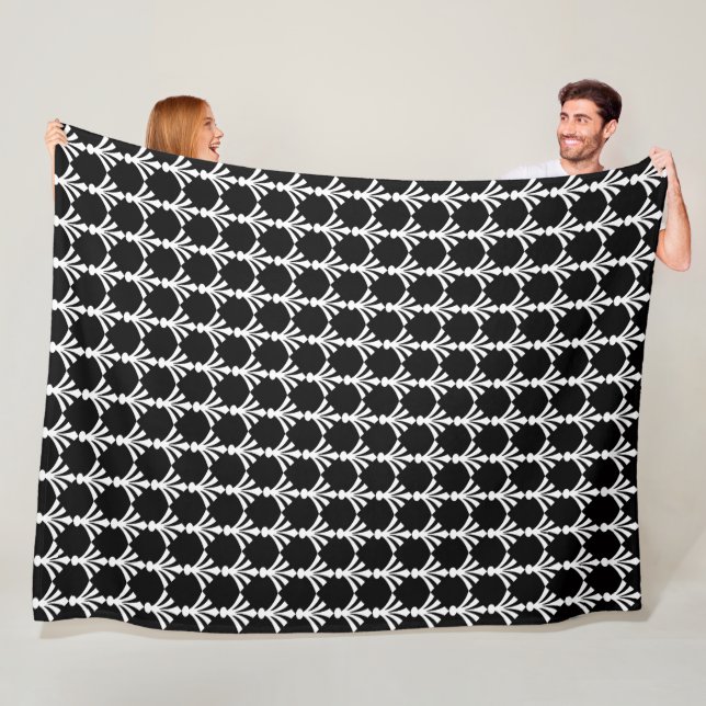 Schwarz-Weiß-Moderne Art Deco-Decke Fleecedecke (Beispiel)
