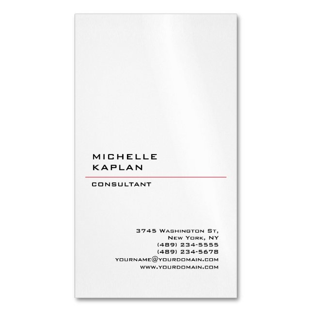 Schwarz/Weiß Moderne Beruflich exklusiv Magnetische Visitenkarte (Vorderseite Vertikal)