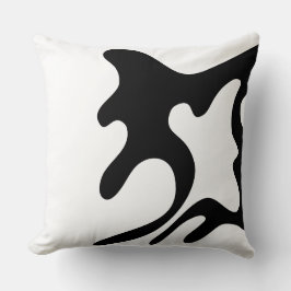 Schwarz/Weiß Moderne Bio Abstrakte Wellenform Kissen