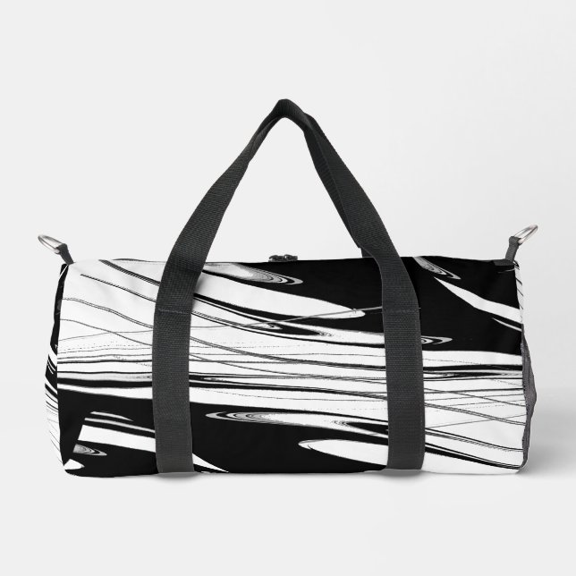 Schwarz-Weiß-Moderne Duffle Bag (Vorderseite)