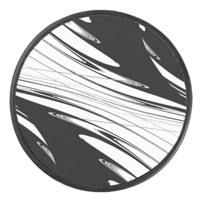 Schwarz-Weiß-Moderne Eishockey Puck (Vorderseite)