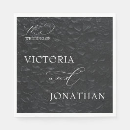 Schwarz-Weiß-Moderne Elegante Hochzeit Serviette