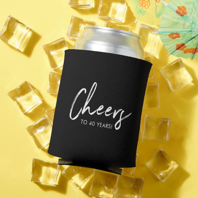 Schwarz & Weiß Moderne Erwachsene Geburtstagsparty Dosenkühler (In Situ Sommer)