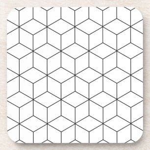 Schwarz-Weiß-Moderne Geometrie Getränkeuntersetzer
