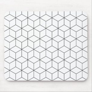 Schwarz-Weiß-Moderne Geometrie Mousepad