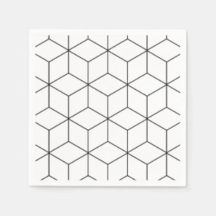 Schwarz-Weiß-Moderne Geometrie Serviette