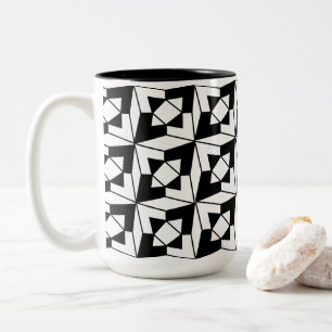 Schwarz-weiß moderne geometrische zweifarbige tasse