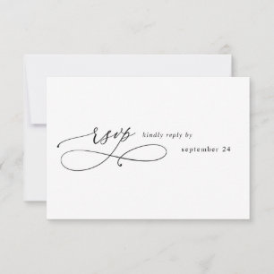 Schwarz-Weiß-Moderne Kalligraphie 3 m UAWG RSVP Karte