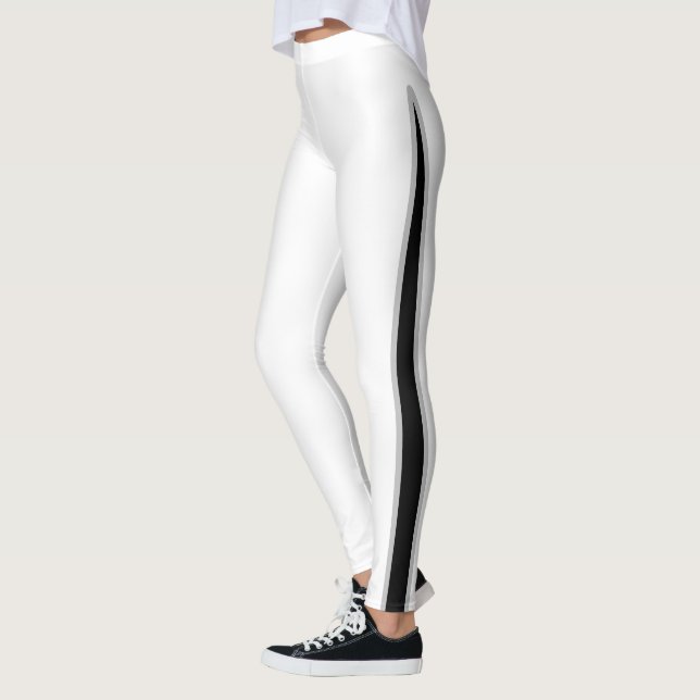 Schwarz-Weiß-Moderne Leggings (Links)