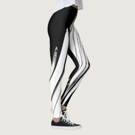 Schwarz-Weiß-Moderne Leggings
