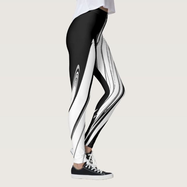 Schwarz-Weiß-Moderne Leggings (Rechts)