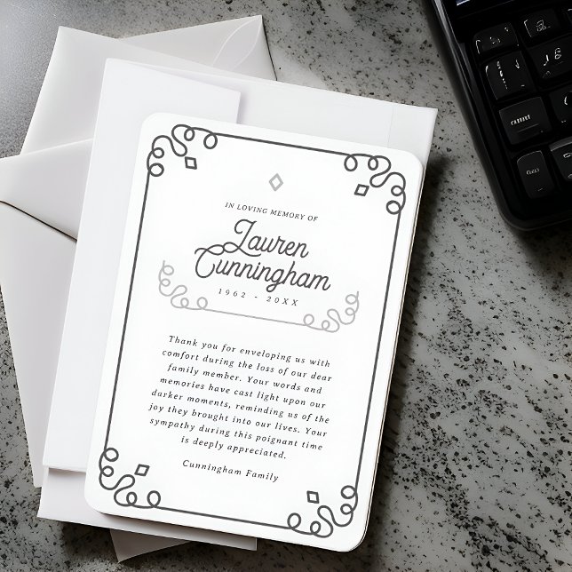 Schwarz-Weiß-Moderne Minimalistische Einfache Beer Dankeskarte (Von Creator hochgeladen)