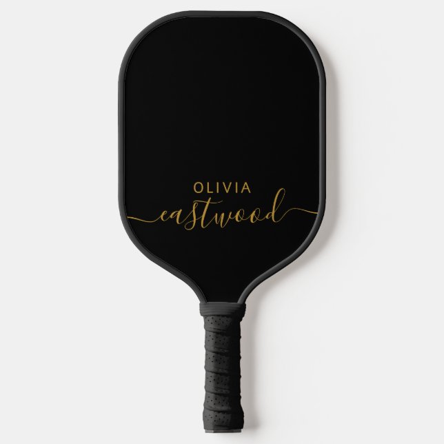 Schwarz-Weiß-Moderne Monogramm-Pickleball-Paddle Pickleball Schläger (Vorderseite)