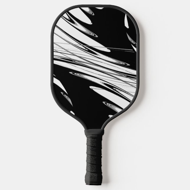 Schwarz-Weiß-Moderne Pickleball Schläger (Rückseite)